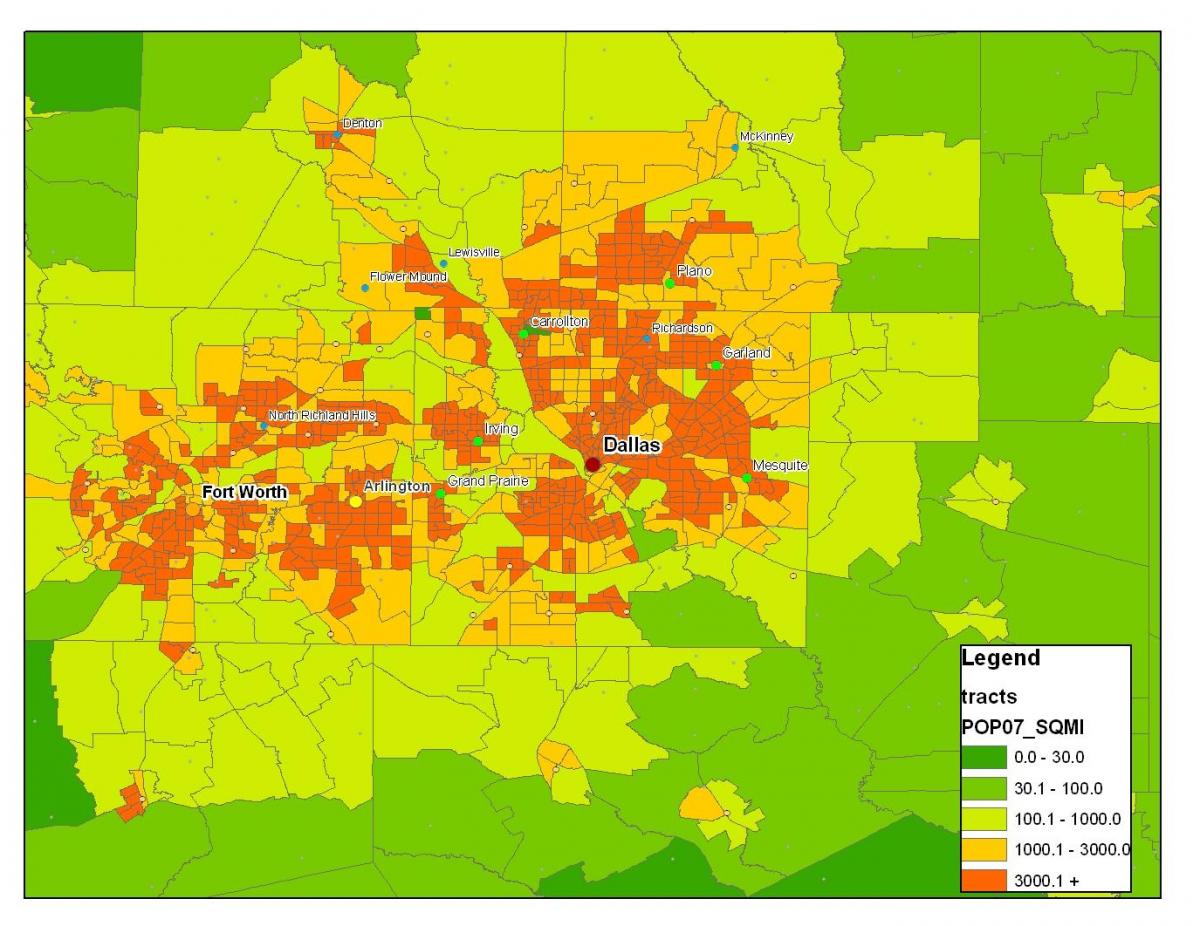mapa Dallas metroplex