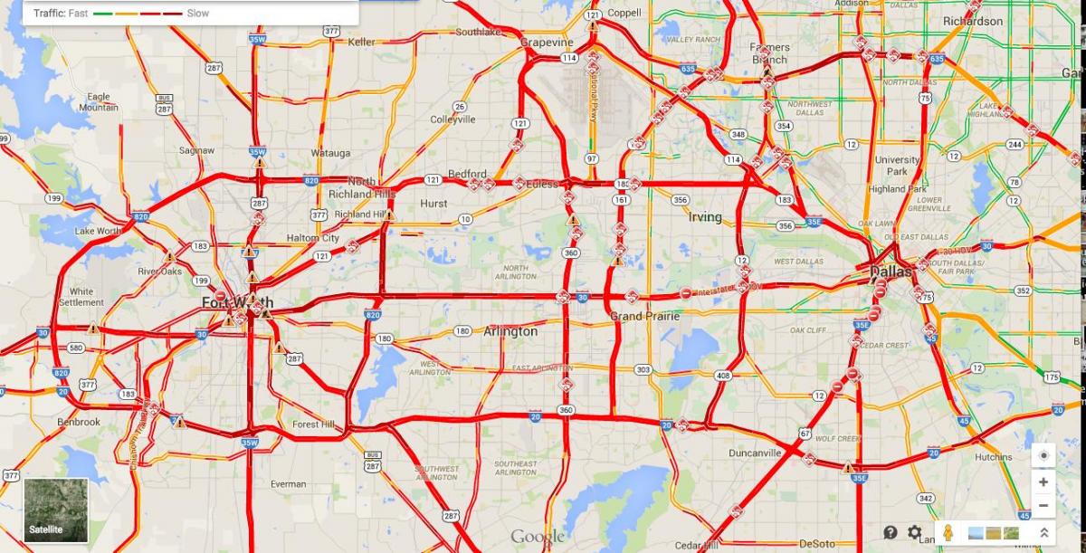 mapa Dallas trafikoa