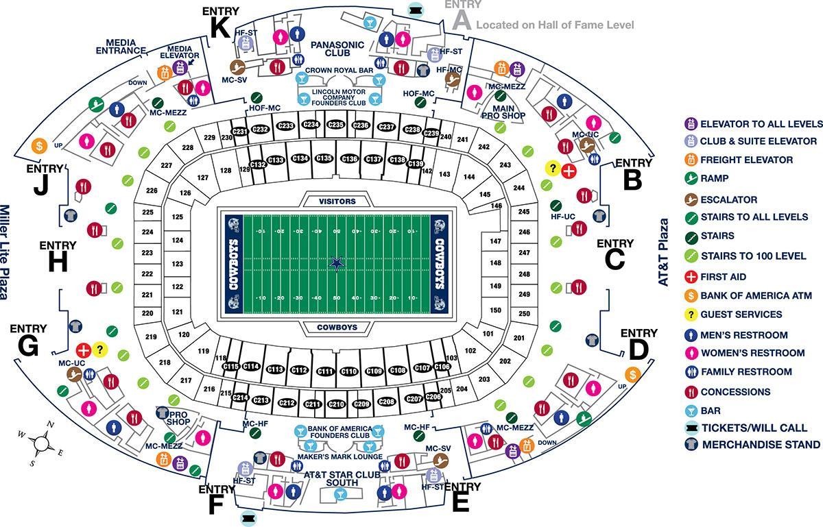 mapa AT&T stadium