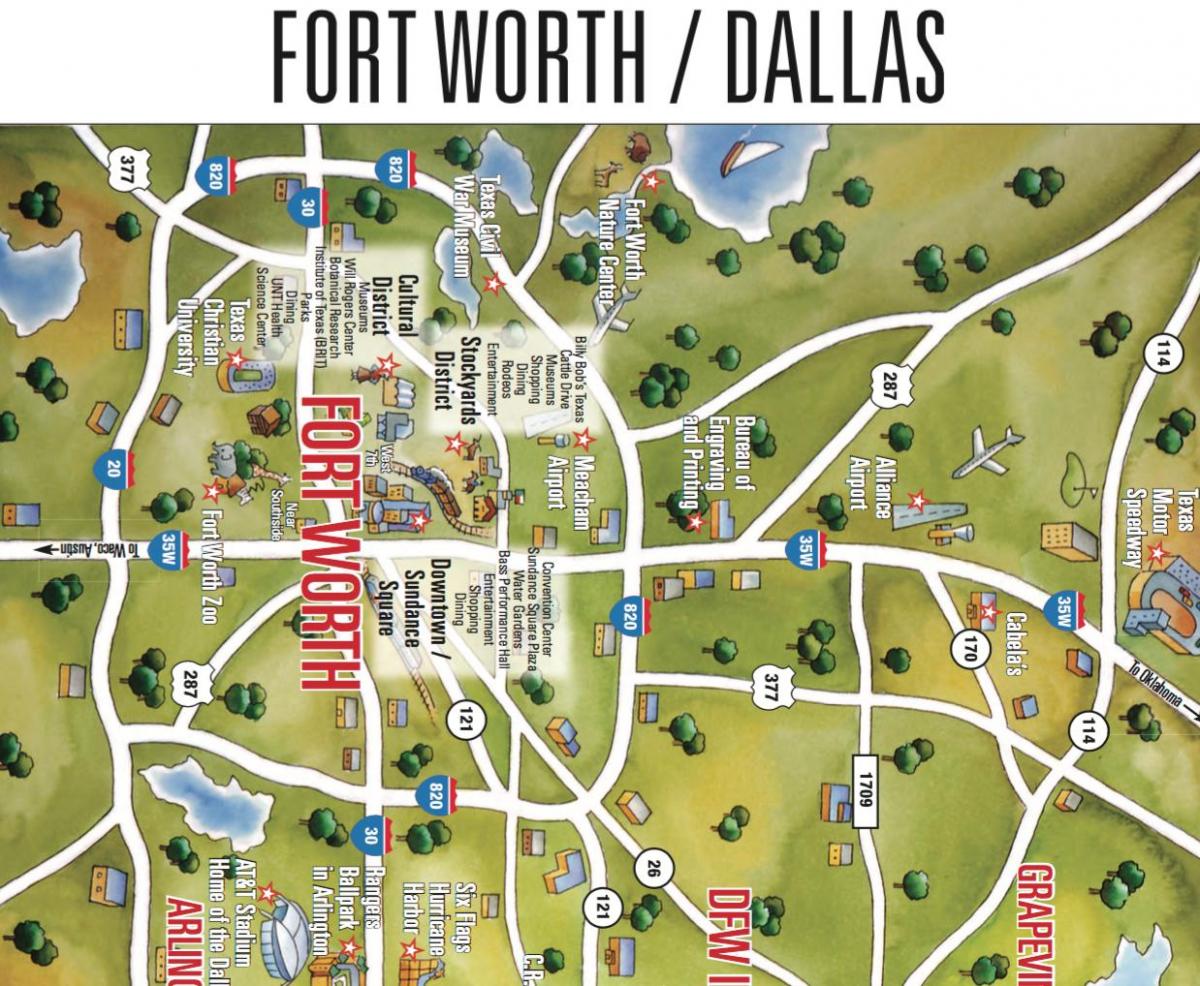mapa Dallas-Fort Worth area