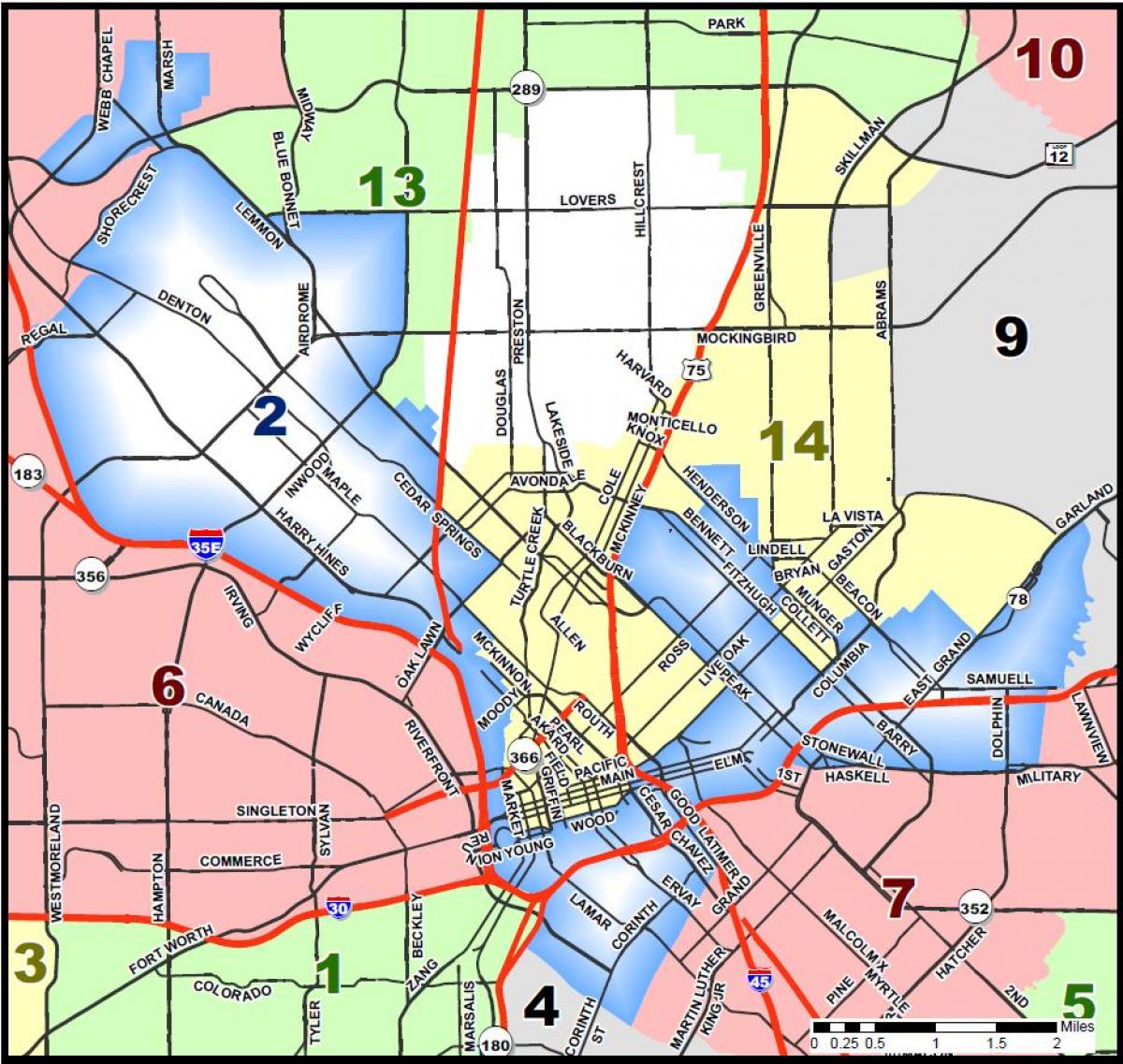 hiria Dallas zonifikazioa mapa