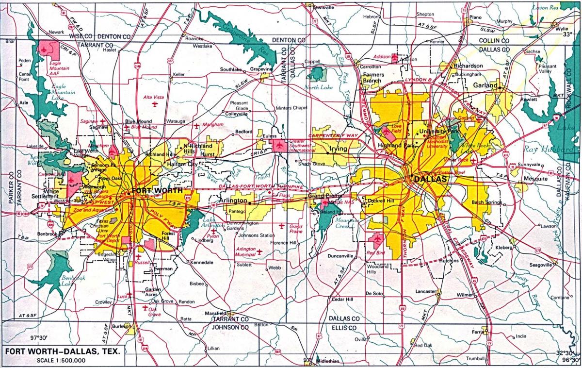 mapa ipar Dallas