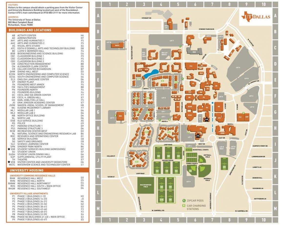 university of Texas Dallas mapa