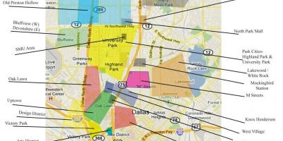 Mapa Dallas auzoetan