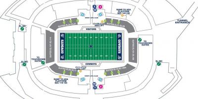Cowboys estadio aparkalekua mapa
