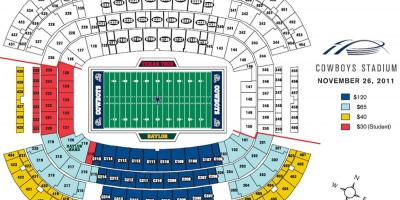 Dallas Cowboys estadio eserlekua mapa