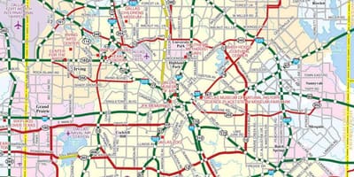 Dallas hiriko mapa